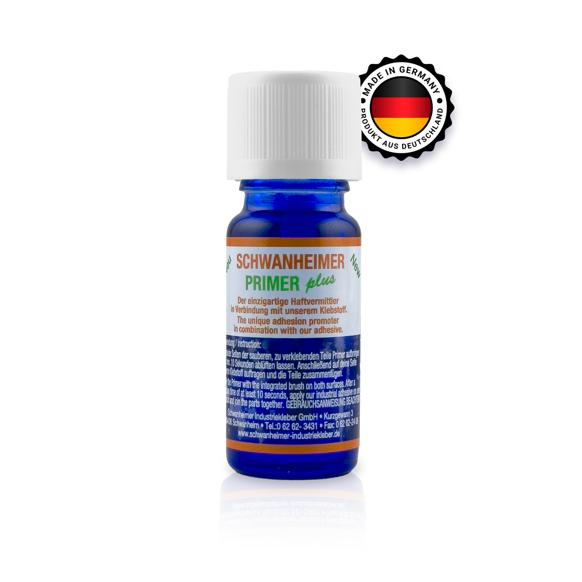 Schwanheimer Primer Plus - Klebevorbehandlung für wachs- oder ölhaltige Kunststoffe (wie z.B. PP, PE, TPE, EPDM, PTFE, Silikon uvm.) unverzichtbar im KFZ, Modellbau und Haushalt (10ml)