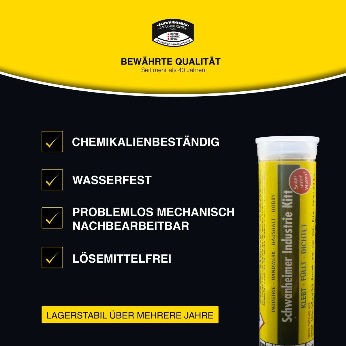 Schwanheimer Industrie - Kitt / 60g - 2 - K Reparaturmasse & Klebstoff - Kitt - KleberKompass