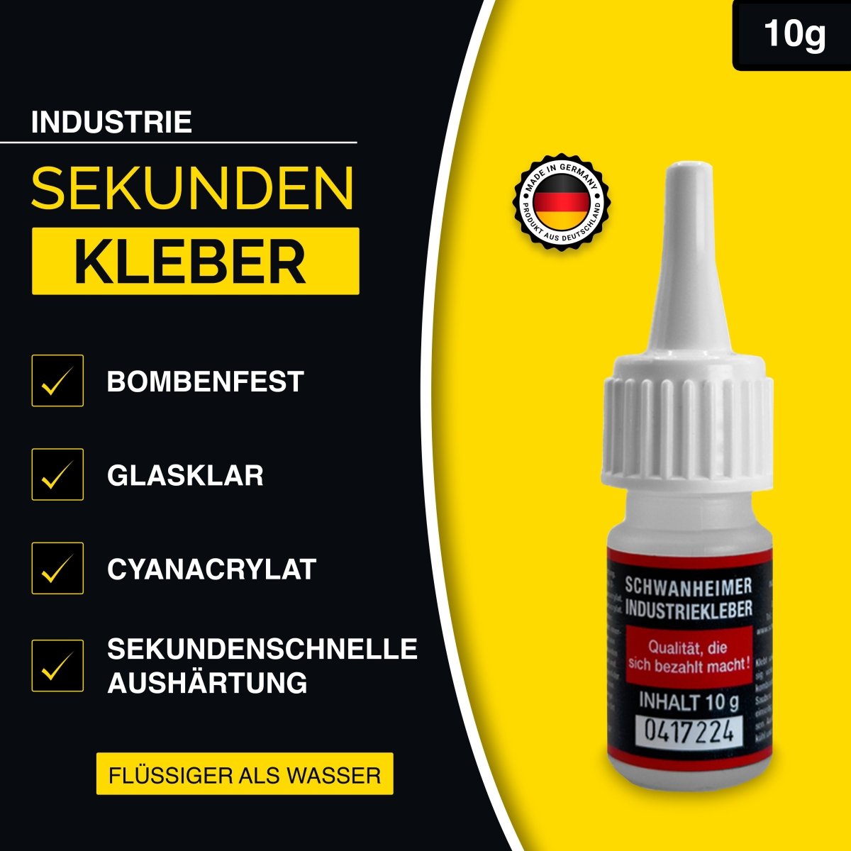 Schwanheimer Schweißnaht Kleber Set - zum reparieren, verstärken & modellieren - extra starkes Schweißnaht aus der Flasche Set - Ohne Anrühren & Aushärtezeiten für Kunststoff, Metall, Stein, Holz uvm. - KleberKompass