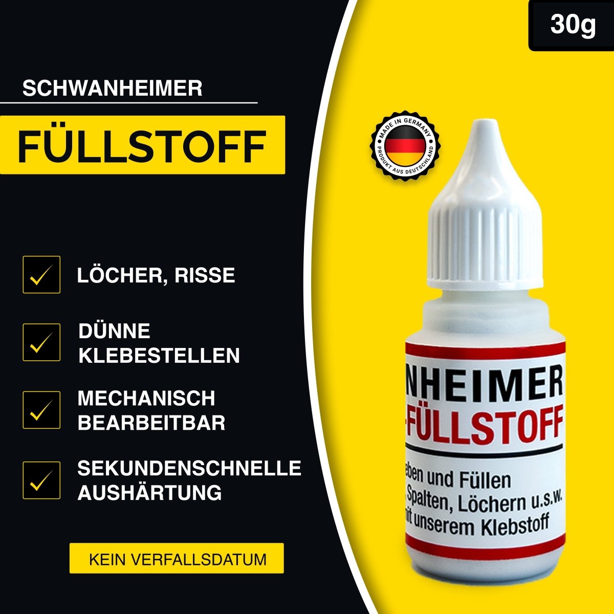 Schwanheimer Spezial - Füllstoff / 30g - zum verstärken, modellieren & befestigen ohne aufwendiges Anrühren und lange Aushärtezeiten - KleberKompass