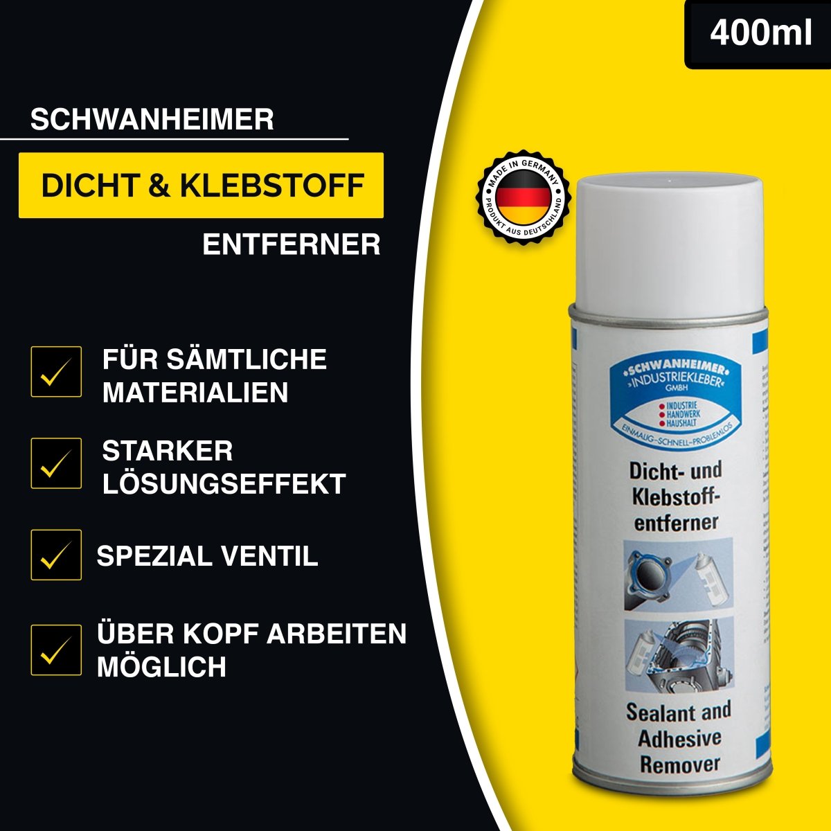 Schwanheimer - Sprühentferner / 400ml - Klebstoffrestentferner - KleberKompass