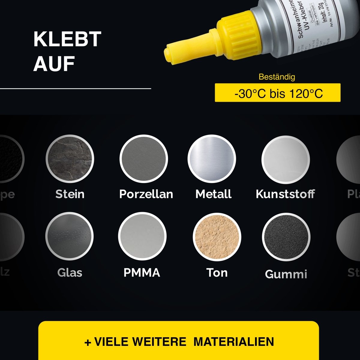 Schwanheimer UV Kleber / 20g - Für stark belastete Verklebungen von Glas oder Acryl - KleberKompass